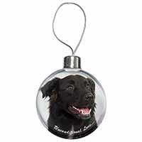 Black Border Collie With Love Christmas Bauble