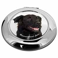 Black Border Collie With Love Make-Up Round Compact Mirror