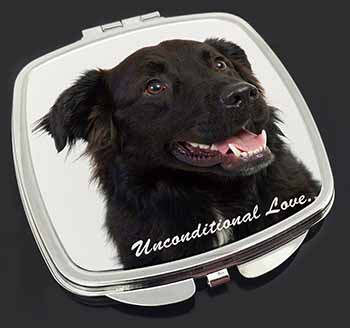 Black Border Collie With Love Make-Up Compact Mirror