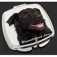 Black Border Collie With Love Make-Up Compact Mirror