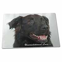 Large Glass Cutting Chopping Board Black Border Collie With Love