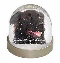 Black Border Collie With Love Snow Globe Photo Waterball