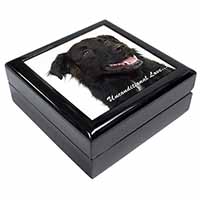 Black Border Collie With Love Keepsake/Jewellery Box