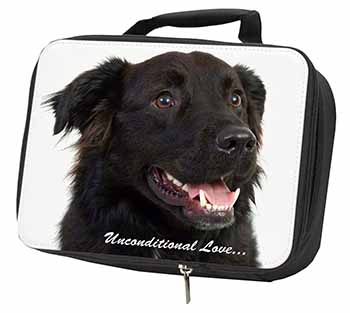 Black Border Collie With Love Black Insulated School Lunch Box/Picnic Bag