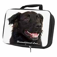 Black Border Collie With Love Black Insulated School Lunch Box/Picnic Bag