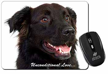 Black Border Collie With Love Computer Mouse Mat