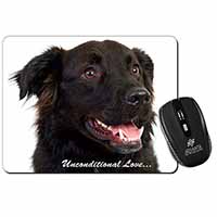 Black Border Collie With Love Computer Mouse Mat