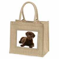 Chesapeake Bay Retriever Dog Natural/Beige Jute Large Shopping Bag