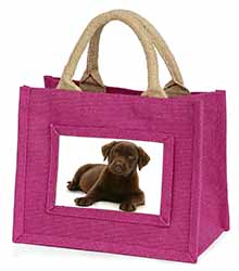 Chesapeake Bay Retriever Dog Little Girls Small Pink Jute Shopping Bag