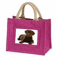 Chesapeake Bay Retriever Dog Little Girls Small Pink Jute Shopping Bag