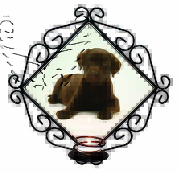 Chesapeake Bay Retriever Dog Wrought Iron Wall Art Candle Holder