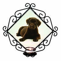 Chesapeake Bay Retriever Dog Wrought Iron Wall Art Candle Holder