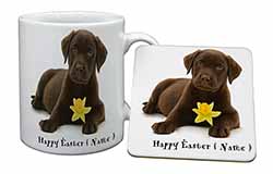 Personalised Name Labrador Mug and Coaster Set