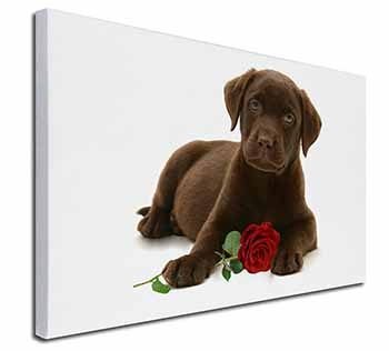 Chesapeake Bay Retriever with Rose Canvas X-Large 30"x20" Wall Art Print