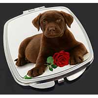 Chesapeake Bay Retriever with Rose Make-Up Compact Mirror