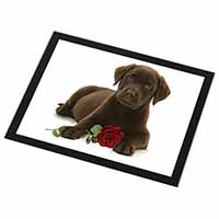 Chesapeake Bay Retriever with Rose Black Rim High Quality Glass Placemat