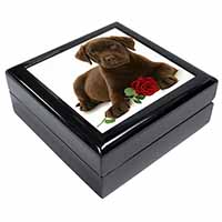 Chesapeake Bay Retriever with Rose Keepsake/Jewellery Box