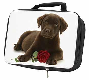 Chesapeake Bay Retriever with Rose Black Insulated School Lunch Box/Picnic Bag