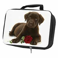 Chesapeake Bay Retriever with Rose Black Insulated School Lunch Box/Picnic Bag