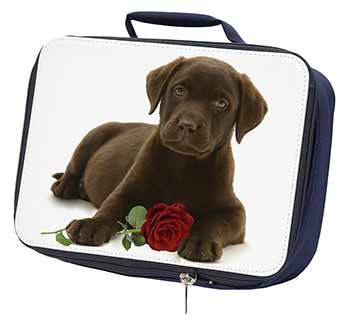 Chesapeake Bay Retriever with Rose Navy Insulated School Lunch Box/Picnic Bag