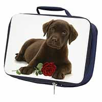 Chesapeake Bay Retriever with Rose Navy Insulated School Lunch Box/Picnic Bag