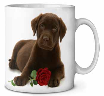 Chesapeake Bay Retriever with Rose Ceramic 10oz Coffee Mug/Tea Cup