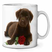 Chesapeake Bay Retriever with Rose Ceramic 10oz Coffee Mug/Tea Cup