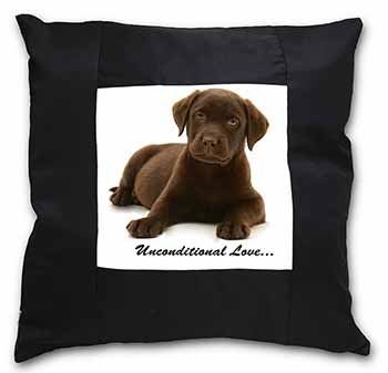 Chesapeake Bay Retriever-Love Black Satin Feel Scatter Cushion