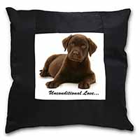 Chesapeake Bay Retriever-Love Black Satin Feel Scatter Cushion