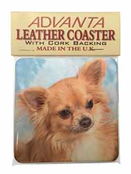 Chihuahua Dog Single Leather Photo Coaster