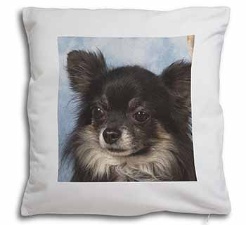 Black Chihuahua Dog Soft White Velvet Feel Scatter Cushion
