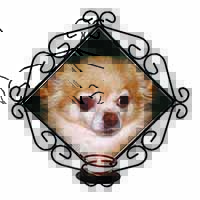 Chihuahua Dog Wrought Iron Wall Art Candle Holder