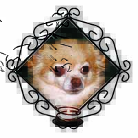 Chihuahua Dog Wrought Iron Wall Art Candle Holder
