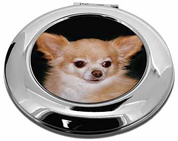 Chihuahua Dog Make-Up Round Compact Mirror