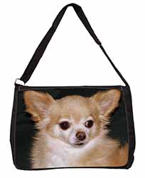 Chihuahua Dog Large Black Laptop Shoulder Bag School/College