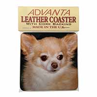 Chihuahua Dog Single Leather Photo Coaster