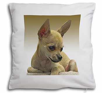 Chihuahua Soft White Velvet Feel Scatter Cushion