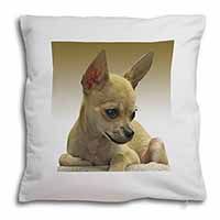 Chihuahua Soft White Velvet Feel Scatter Cushion