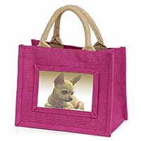 Chihuahua Little Girls Small Pink Jute Shopping Bag