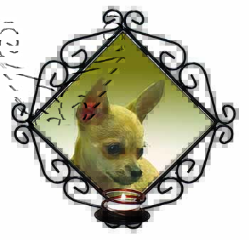 Chihuahua Wrought Iron Wall Art Candle Holder