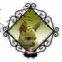Chihuahua Wrought Iron Wall Art Candle Holder
