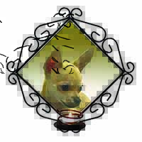 Chihuahua Wrought Iron Wall Art Candle Holder