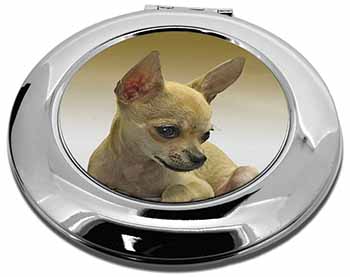Chihuahua Make-Up Round Compact Mirror