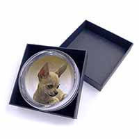 Chihuahua Glass Paperweight in Gift Box
