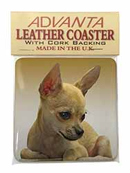 Chihuahua Single Leather Photo Coaster