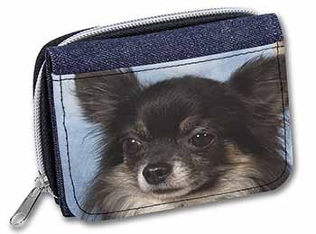 Black Chihuahua Dog Unisex Denim Purse Wallet