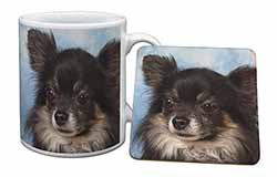 Black Chihuahua Dog Mug and Coaster Set