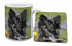 Black Chihuahua "Yours Forever..." Mug and Coaster Set