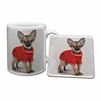 Chihuahua in Dress Mug and Coaster Set