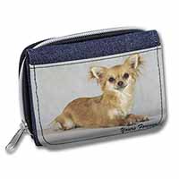 Brown Chihuahua "Yours Forever..." Unisex Denim Purse Wallet